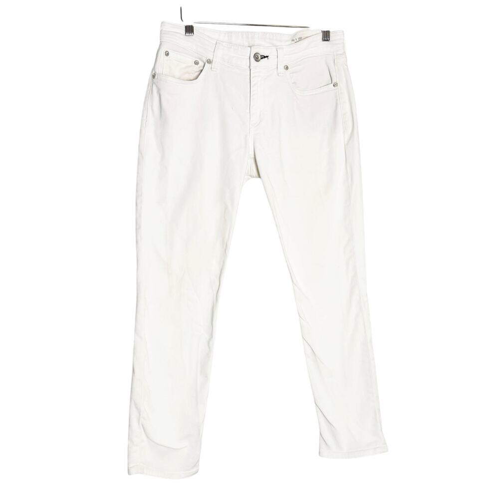 Rag & Bone Dre White Low Rise Boyfriend Stretch Denim Ankle Jeans Size 26